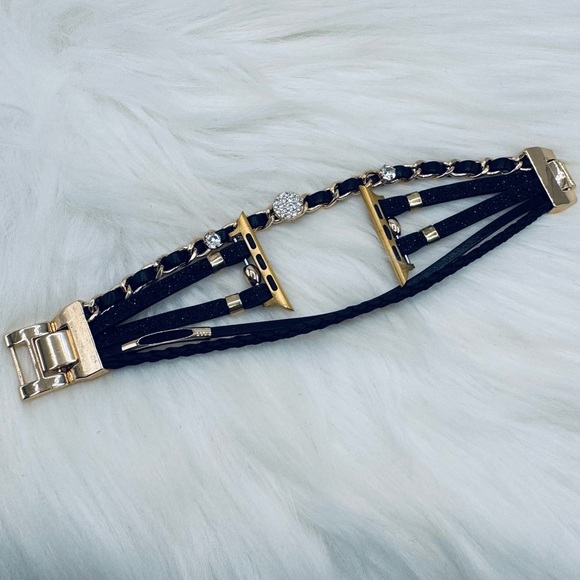 Black Themed Smart Watchband for Apple Watch 42/44/45 - Picture 5 of 6